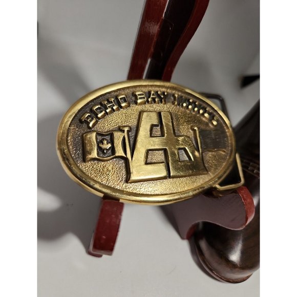 ECHO BAY Gold Silver Mine Collectable Brass Belt Buckle Canada USA Western Wear - Picture 5 of 7